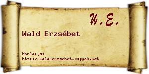 Wald Erzsébet névjegykártya